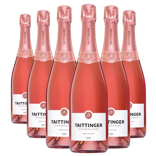 Crate of 6 Taittinger Rose Champagne 75cl